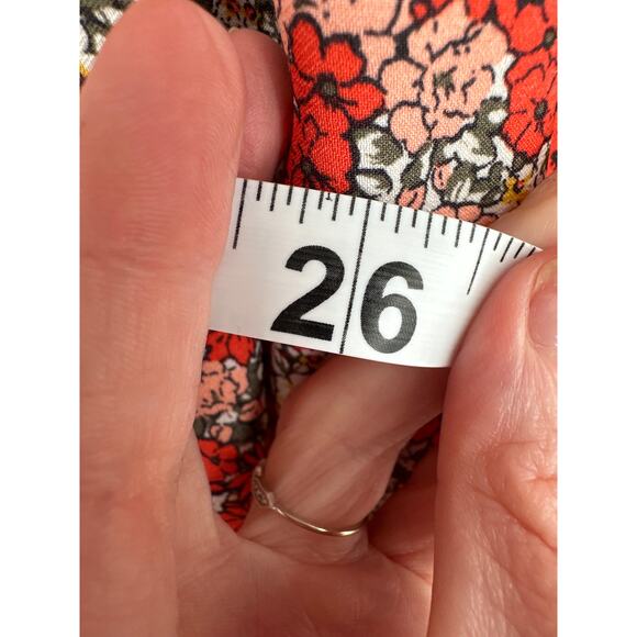 Loft Skirt Womens XSP Red Floral Maxi Cottagecore Tiered Boho Bohemian Capsule - Picture 9 of 9
